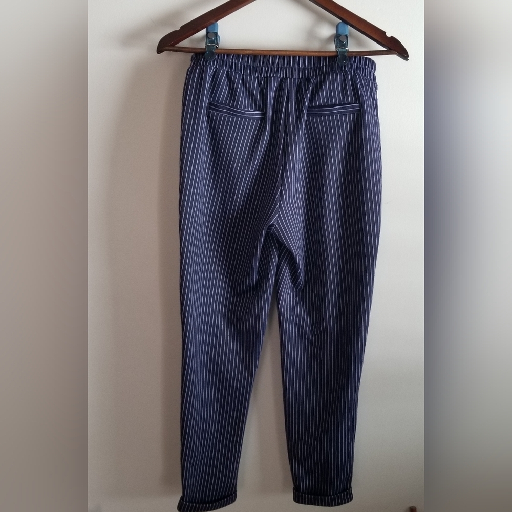 Ardene Navy Blue Pin Striped Pants Size Small - Picture 9 of 16